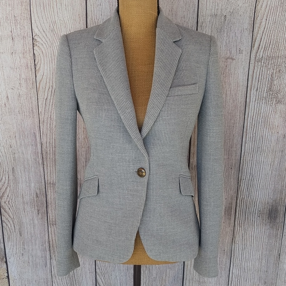 Women's Light Gray Tailored Blazer Jacket
